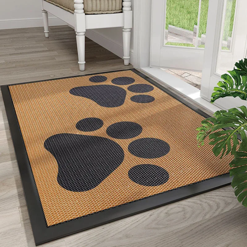 Cute Cat Paw Printing Dust-Removing Doormat Dirt-Resistant Sand-Scraping Carpet for Porch High Quality Dustproof Home Decoration