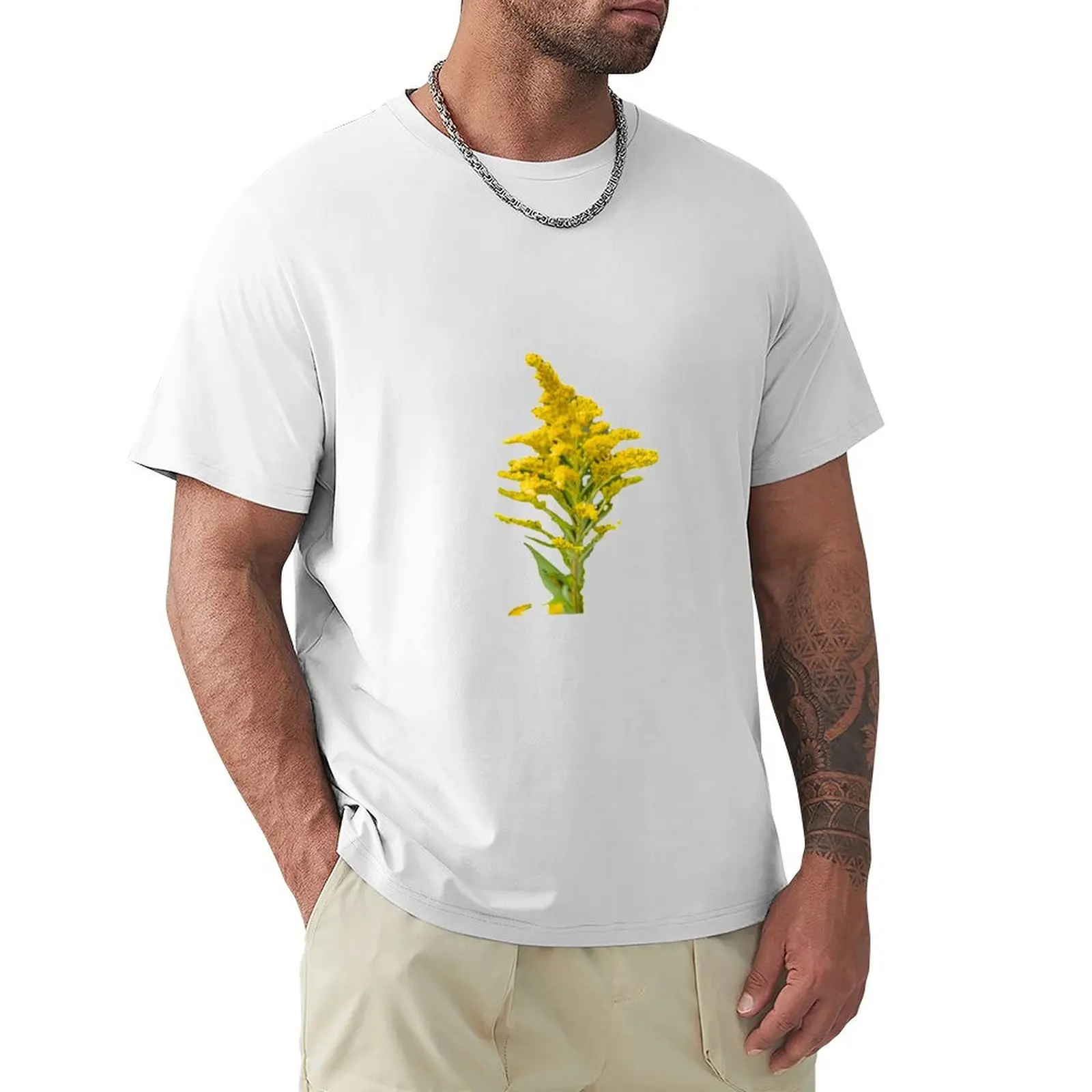 Flower Goldenrod - Flower T-shirt cute tops boys whites summer tops korean fashion plain t shirts men