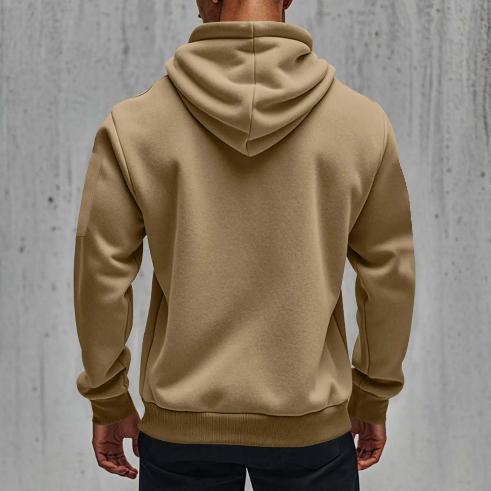 الرجال معطف بقلنسوة رياضية الخريف عادية المناسب الصوف مقنعين سترة موضة مريح متعدد جيب كل مباراة البلوز جاكيتات