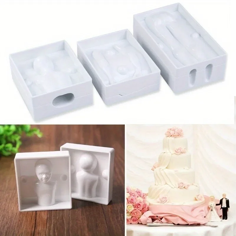 

3Parts/Set Handmade Creative Molds 3D Human Shape Cake Mold Fondant Cake Decorating Gum Paste Baking Tool Stencil Fondant