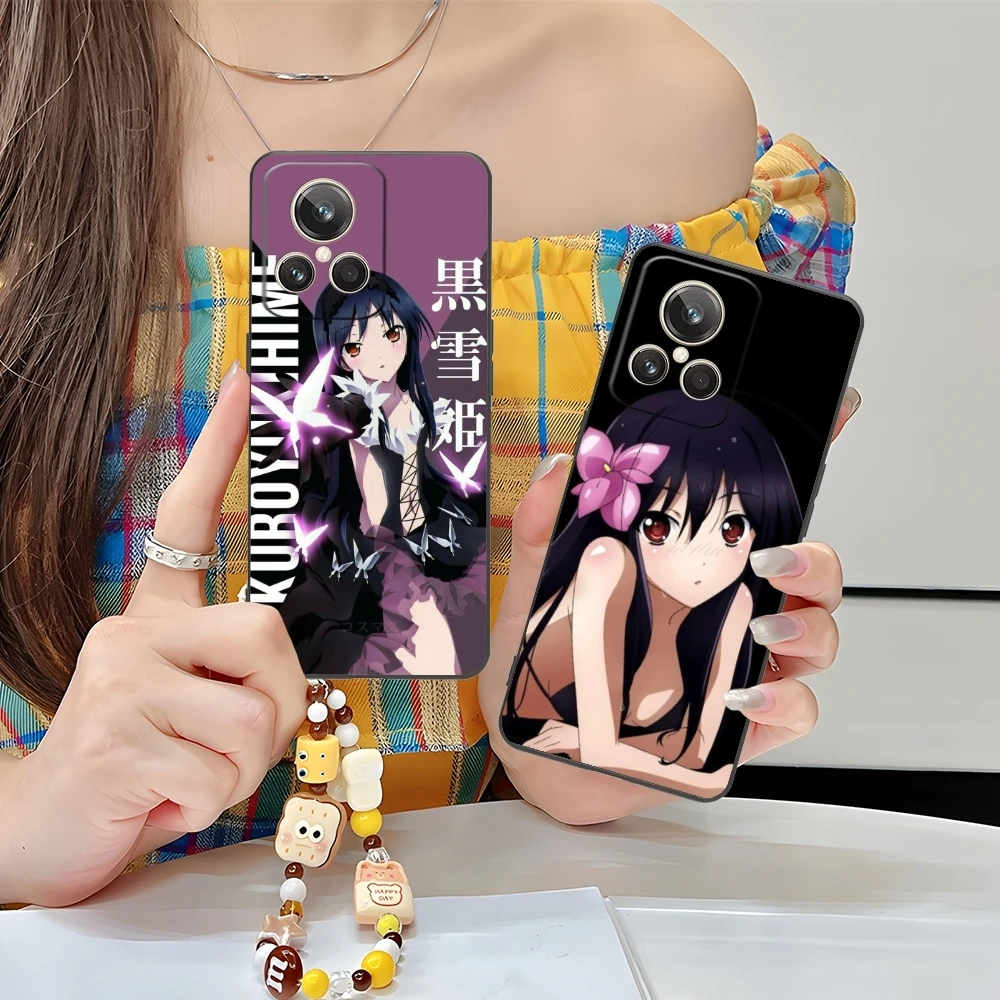 Accel World Kuroyukihime Mobile Cell Phone Case for Realme GT 2 9i 8i 7i Pro X50 X2 C35 C21 C20 C11 C3 Black Phone Cover Shell