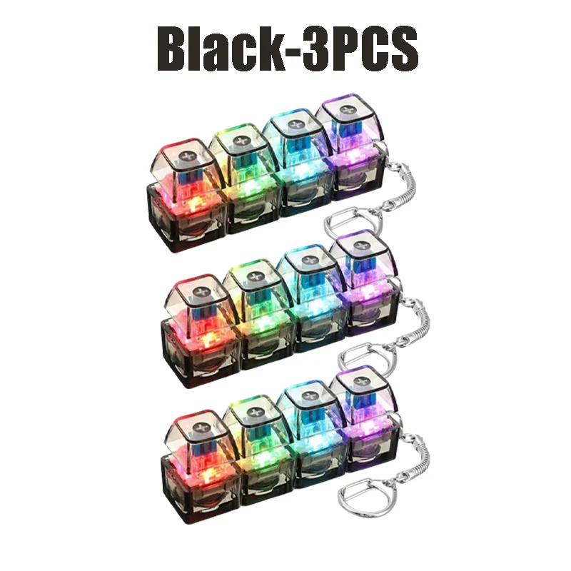 LED-verlichte sleutelhanger met klikbare knop, fidget toy voor stress- en angstverlichting, draagbaar bureau-accessoire, kantoordecoratie, cadeau - afbeelding 1