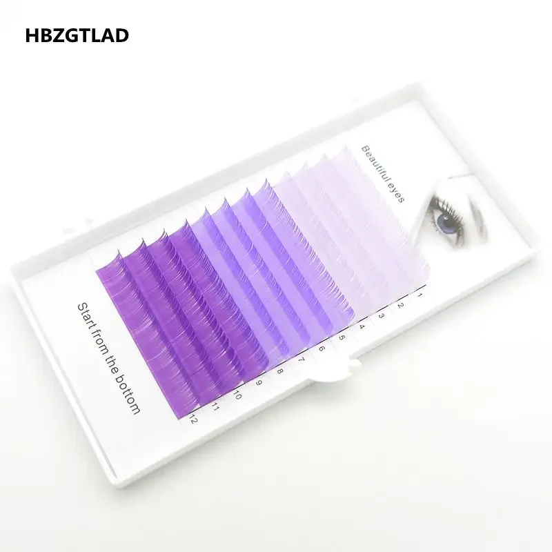 HBZGTLAD C/D Curl 0,07/0,1 mm 8-15 mm falsche Wimpern blau + grün + königsblaue Wimpern individuelle farbige Wimpern Künstliche Wimpernverlängerungen