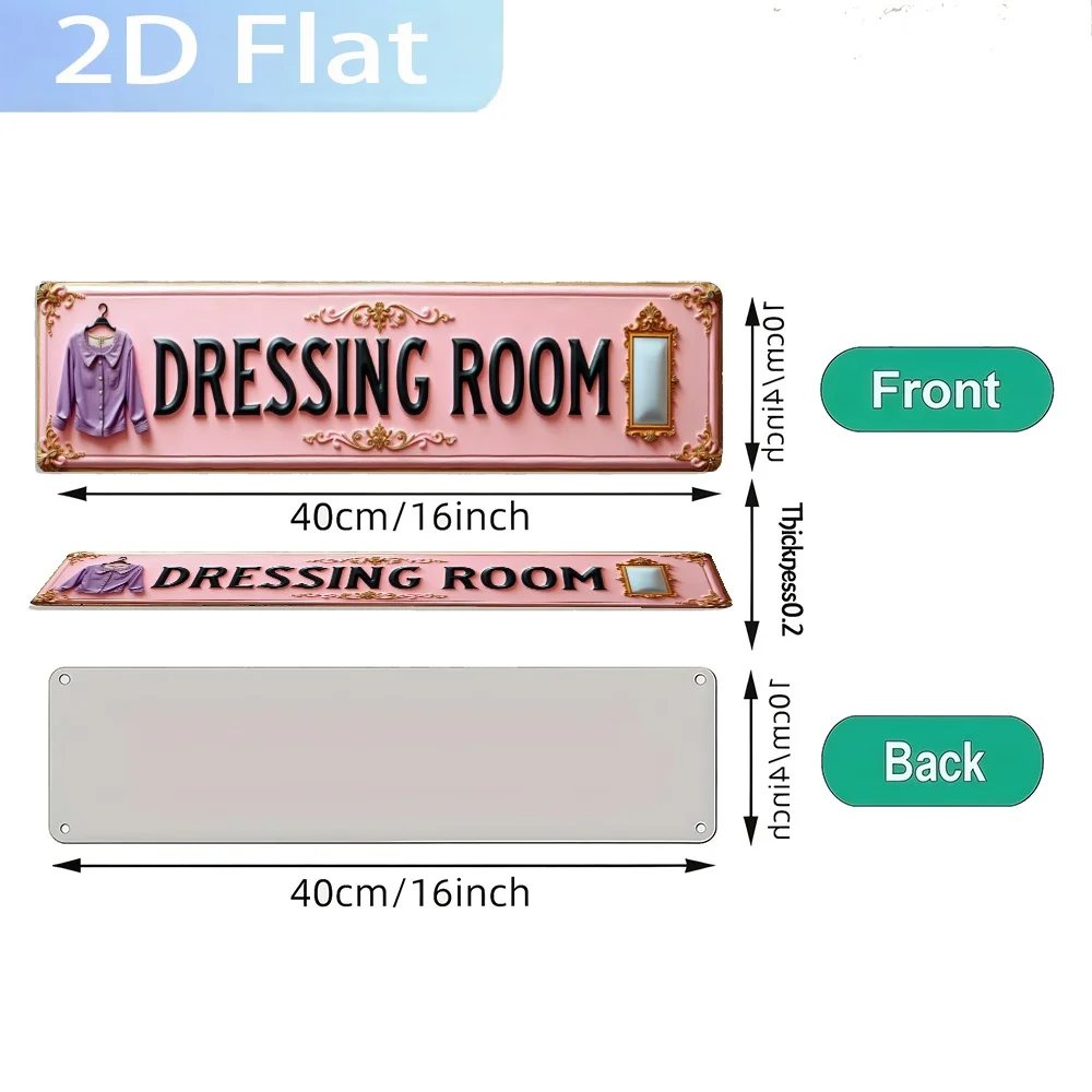 2D Flat, 1pc Retro Dressing Room Wall Sign - Panel Dressing Board Suitable for Cozy Bedrooms, Cafes, Dressing Areas