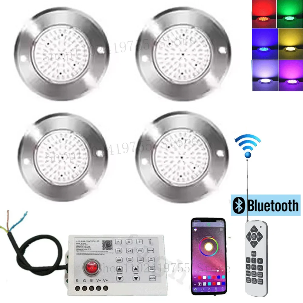 RGB LED Pool Light 12W AC85-265V Bluetooth APP Control Outdoor Underwater lighting Fountain Landscape Lamp Piscina Luz Spotlight