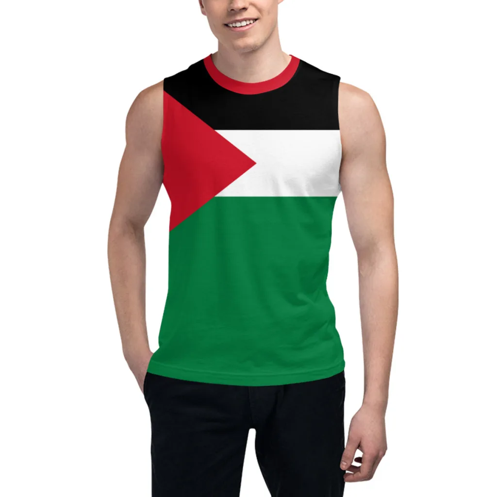 Sleeveless T-shirt Palestine Flag 3D Men's Boys Tshirt Gyms Tank Tops Fitness Joggers Basketball Training Vest