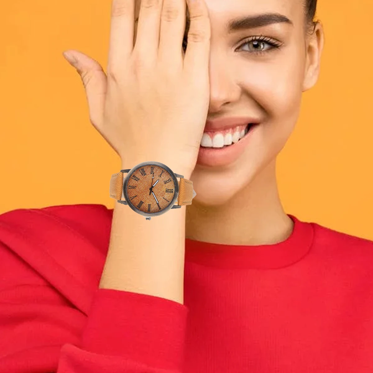 

Canvas Pattern Watch Delicate Quartz Wrist Fashion Decoration Stainless Steel Women's Watches Durable Elegant for All Occasions