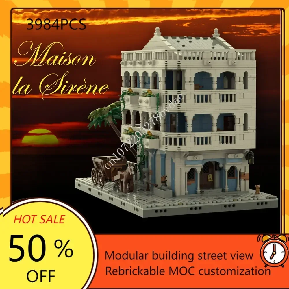 

Maison La Sirène Modular MOC Creative street view Model Building Blocks Architecture DIY Education Assembly Model Toys Gifts