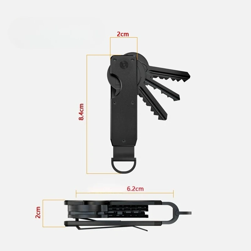 Intelligenter Metall-Schlüsselorganizer mit Schraubendreher Minimalistischer Schlüsselanhänger für 2-6 Schlüssel Schlüsseltasche für Schlüssel unter 6,2 cm – Detail 1