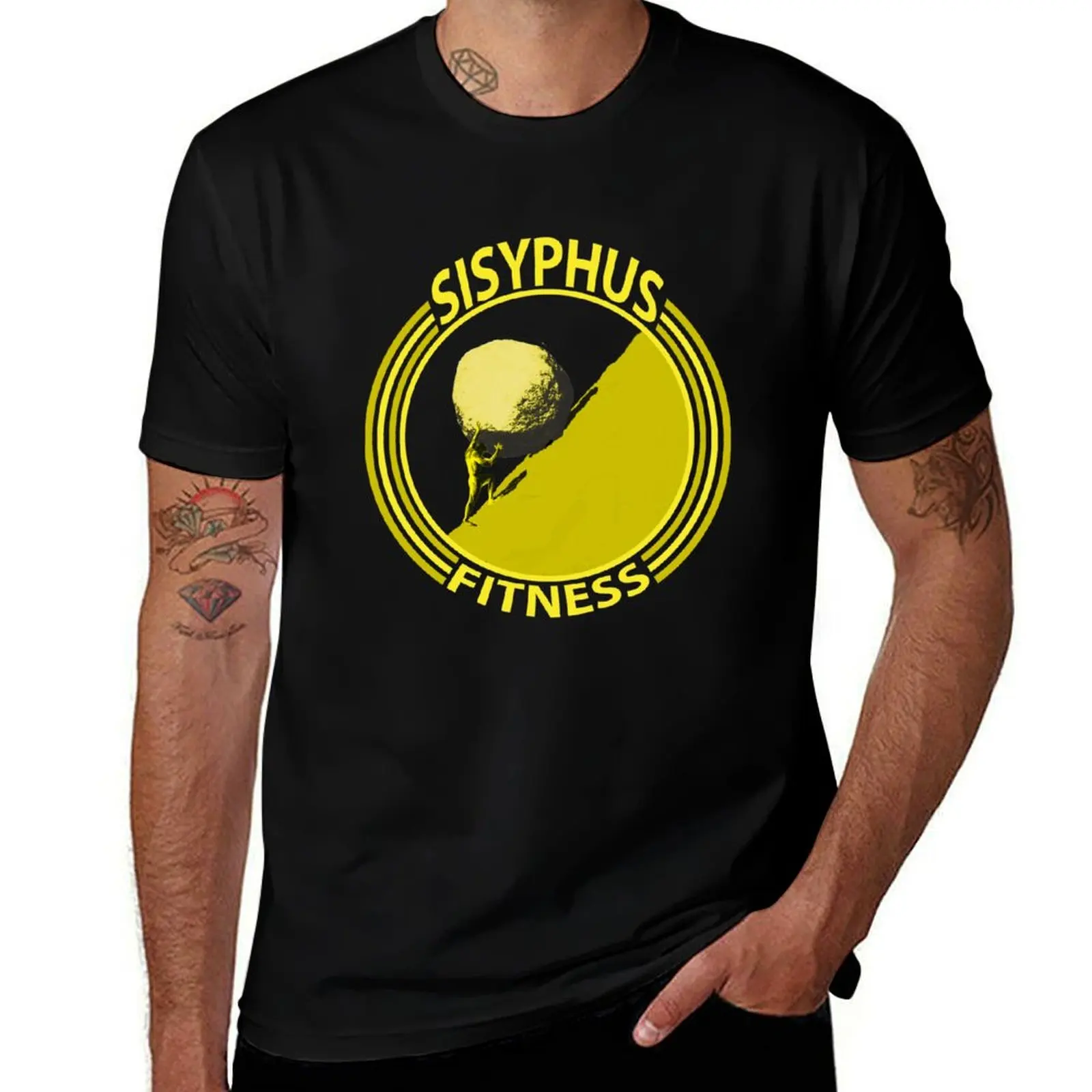 

Sisyphus Fitness (yellow) T-Shirt man t shirt summer man t shirts cotton t shirts with prints T-Shirt