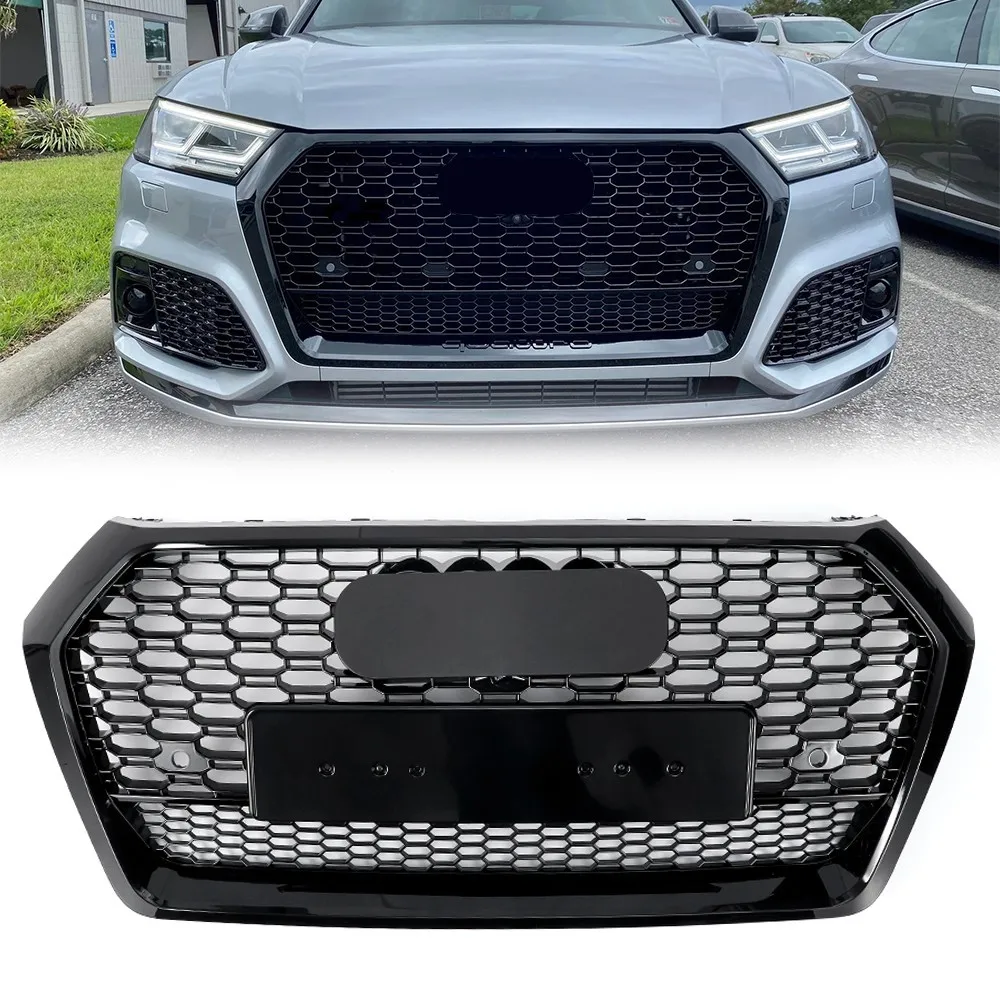 High quality For Audi Q5 2018-2020 Modified RSQ5 Style Honeycomb Hood Car Front Bumper Mesh Racing Grills Grill Cover Quattro