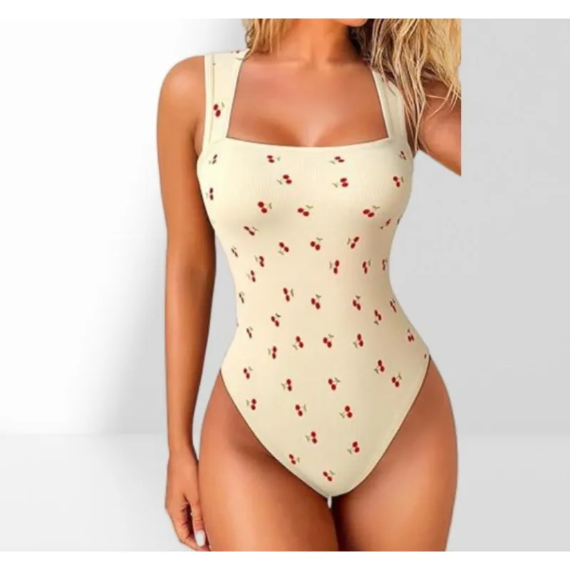 

Women Sleeveless Knit Bodysuit Summer Sexy Bodycon Off Shoulder Jumpsuits Casual Bodice Stretchy Street Style Short Jumpsuits