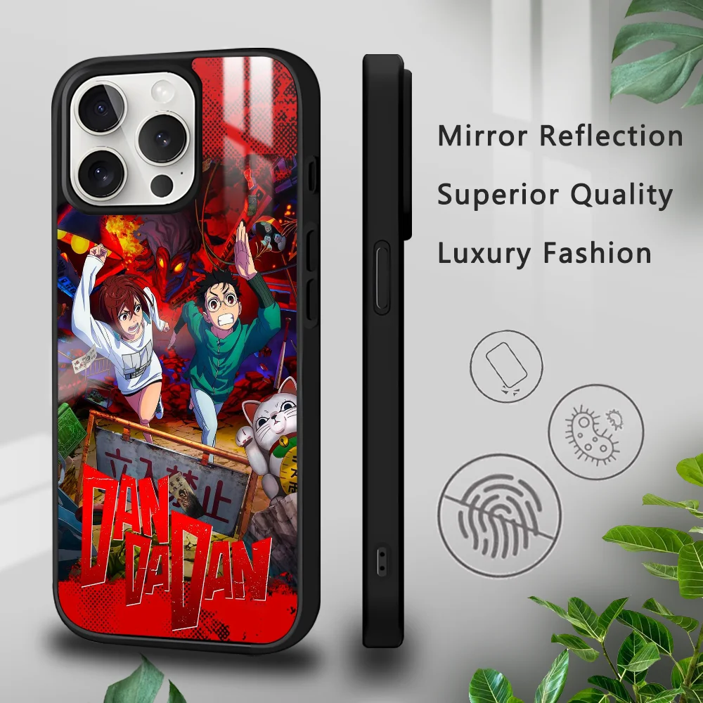 

1PC Boys comics Anime D-DanDadan Phone Case For iPhone 16 15 14 13 12 11 Pro Xs Max Mini Plus Drop-resistant Mirror Hard Funda