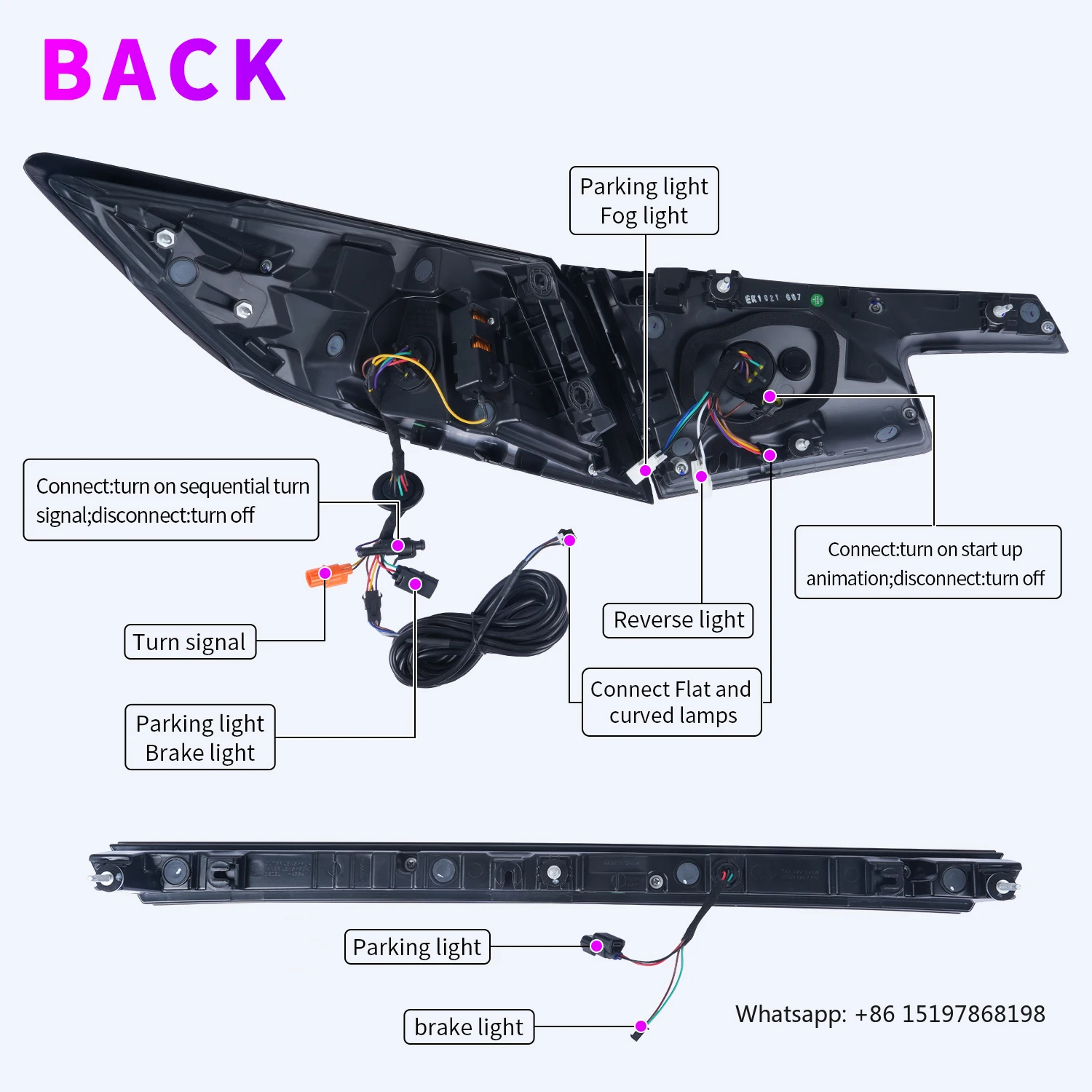 المصابيح الخلفية LED القديمة لـ 1th Gen Honda Civic مصباح خلفي للسيارة 2022-2025 مصباح سيارة هاتشباك FL سلسلة Type-R ضوء خلفي #6