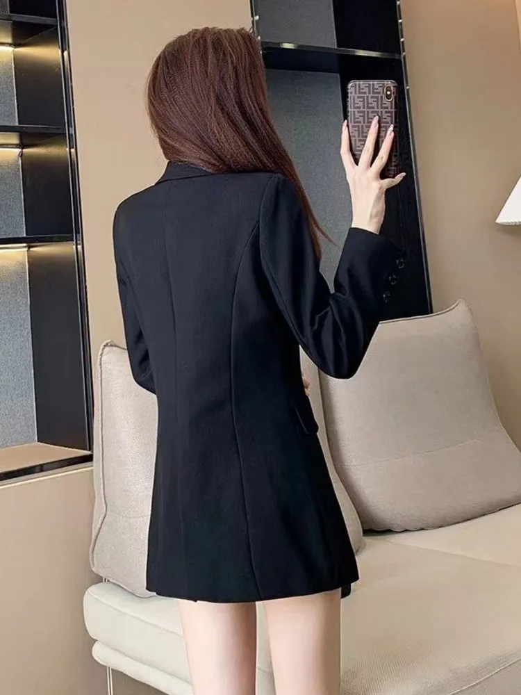 Womens Blazers Single Breasted Solid Casual Temperament Office All-match Daily Classic Chic Streetwear Top Spring Autumn