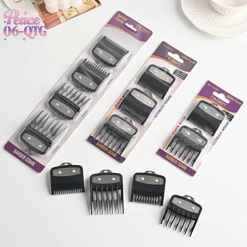 Clipper Guard Guide Combs Set - 1/2/3/4 stuks tondeusekammetjes, stylingtools, zwarte set