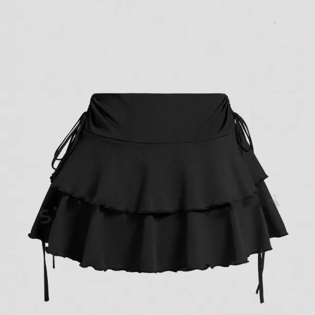 

Faionable High Waist Bow Tie ort Skirt Layered Cake Sle Sexy Splice Design All Match Sweet Sle New Arrival 2025