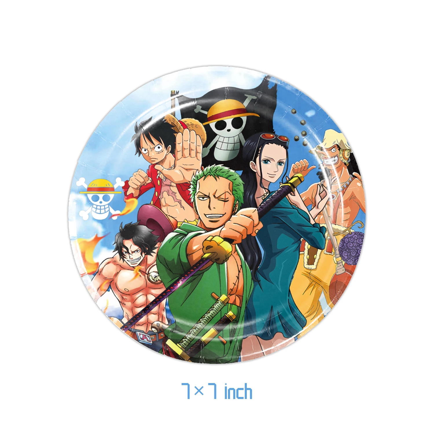 ONE PIECE Themen-Geburtstagsparty-Dekorationsset Luffy Ballons Teller Becher Tischdecke Geschenktüte Banner Babyparty-Zubehör Jungengeschenk – Detail 7
