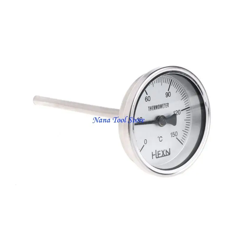 31GJ Bi-Metal Process Grade Thermometer Stainless Steel 1/4PT Connection 2-inch Diameter Panle Fitting for Factory Pipeline