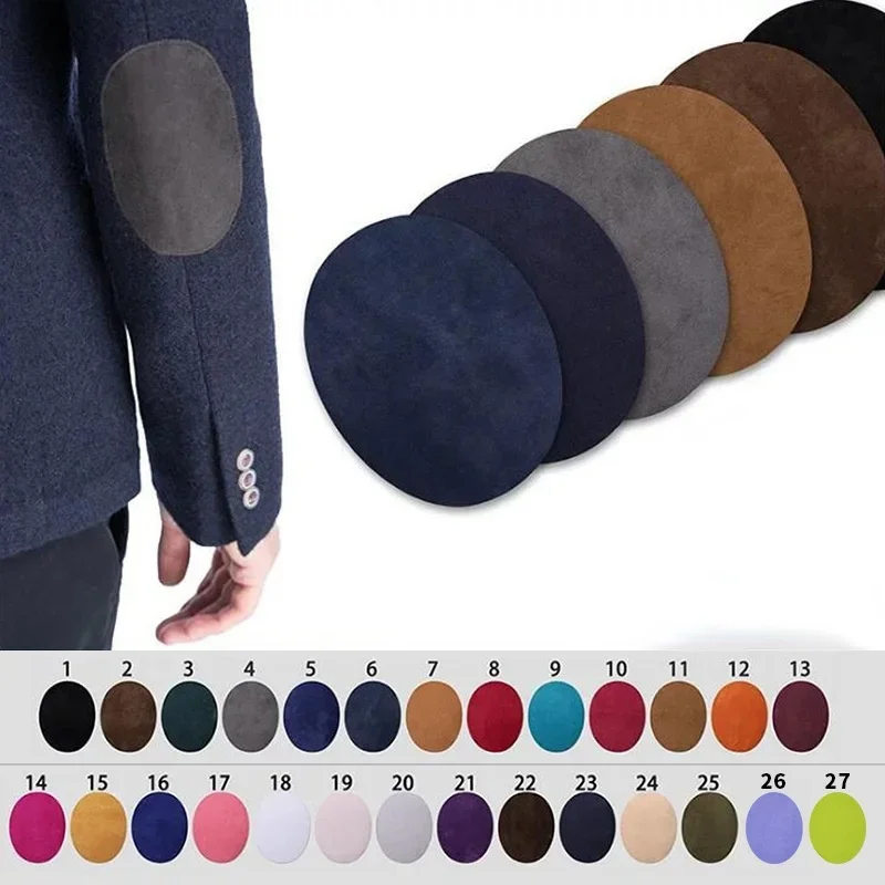 Tuta da sartoria creativa giacca maglione gomito decorazione del ginocchio Patch universale pelle di daino velluto ovale toppa adesiva da stiro