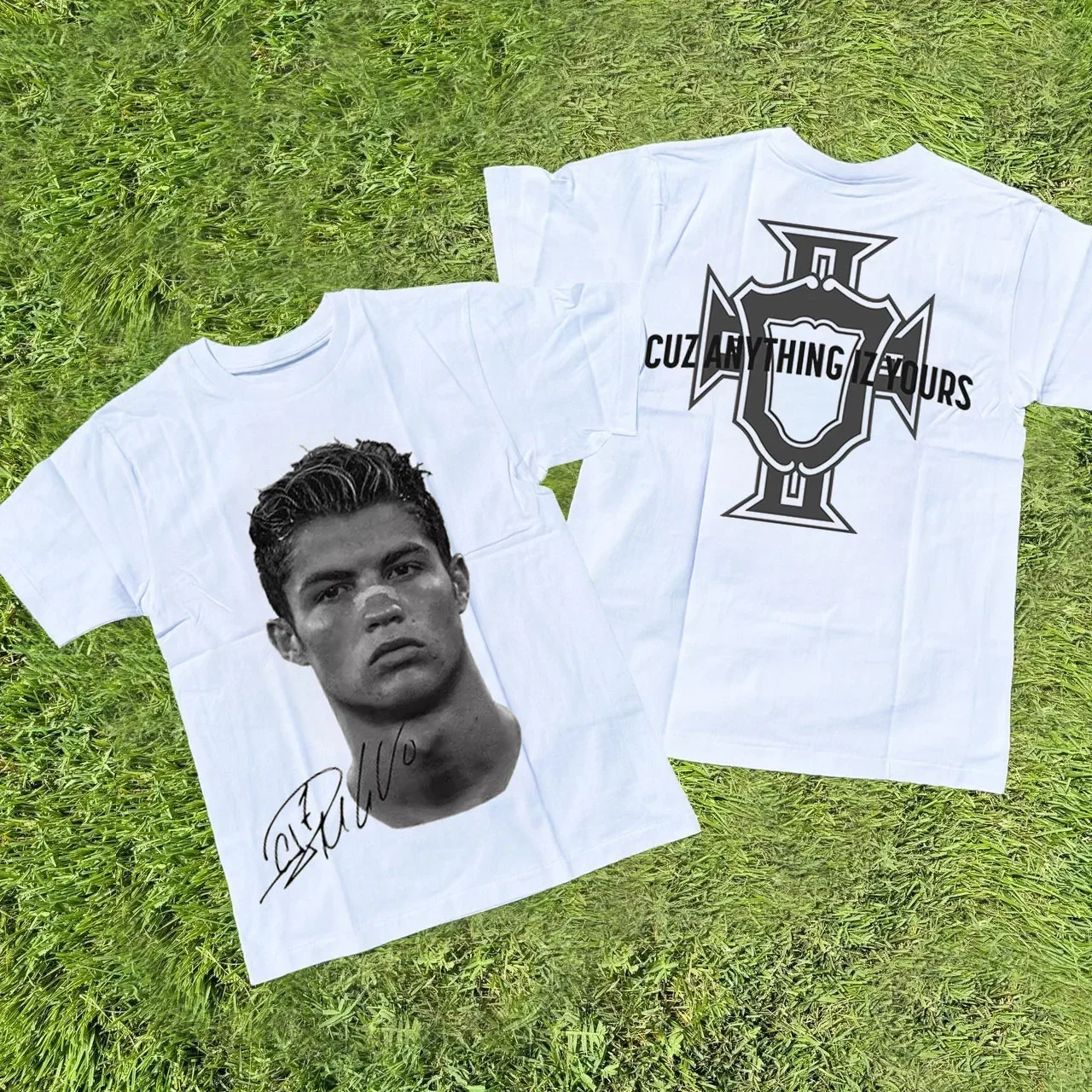 Cristiano Ronaldo Neymar Lionel Messi Football Superstar Portrait Printed Tee Men Women Cotton Loose Casual Short Sleeve Tshirt image 3
