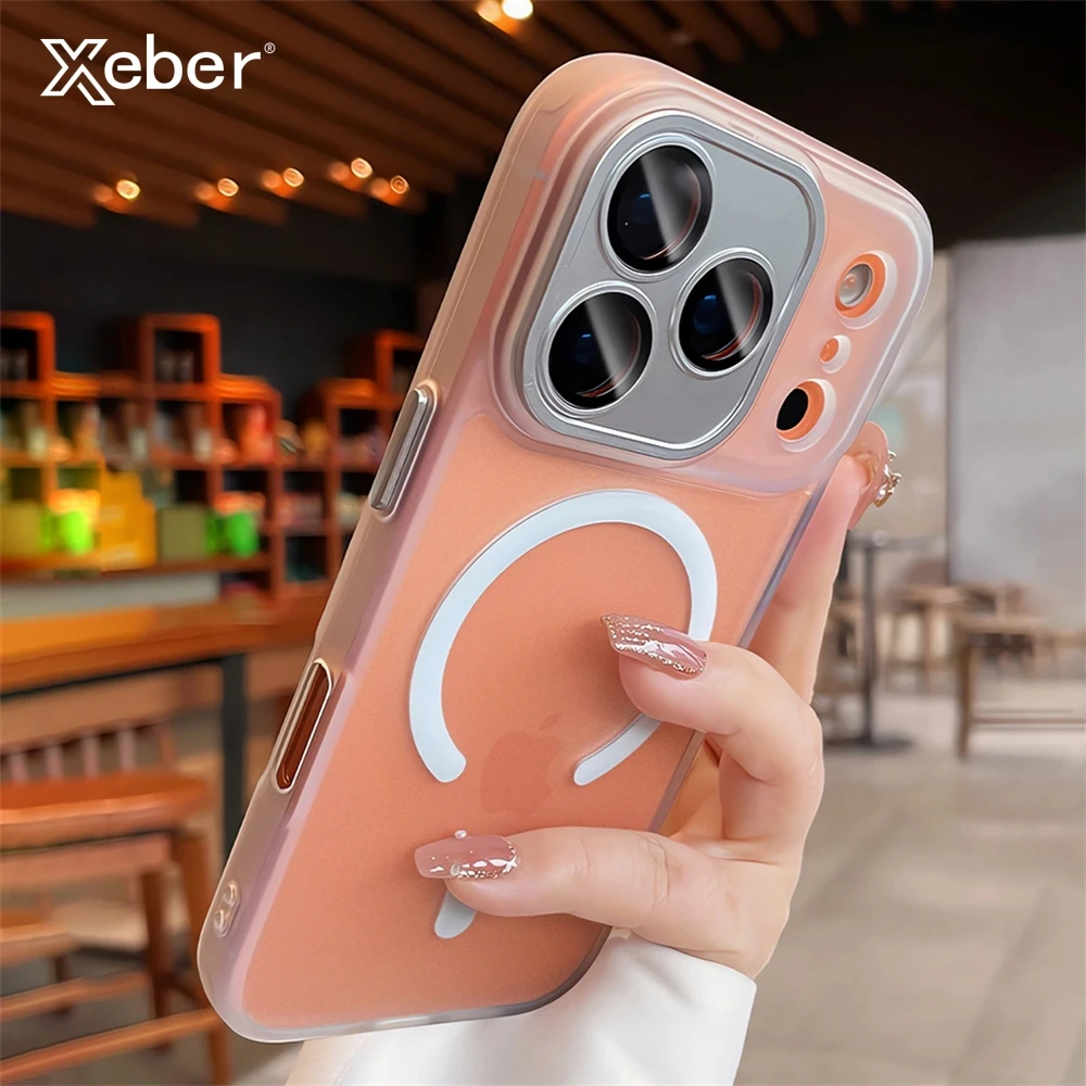 Luxus Transluzente Magnetische Fall Für iPhone 17 16 15 14 13 12 11 Pro Max Plus Air Objektiv Film Schutzhülle für Magsefa Telefon Abdeckung