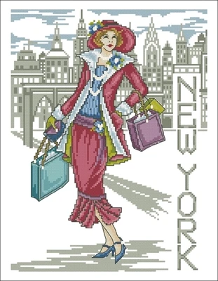 Joan Elliott-Ms. New York  Counted Cross Stitch 11CT 14CT 18CT Cross Stitch Kits Embroidery Needlework Sets