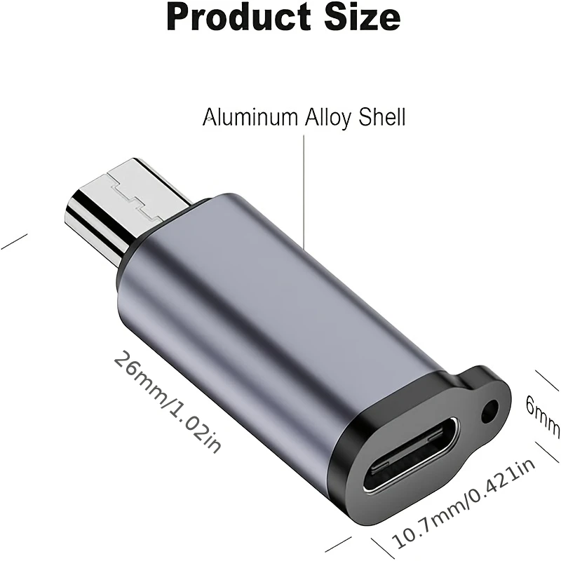 Micro USB To Type C Adapter Mini USB To USB C 480Mbps Fast Data Charging Connector USBC To Lightning Adapter For iphone Android