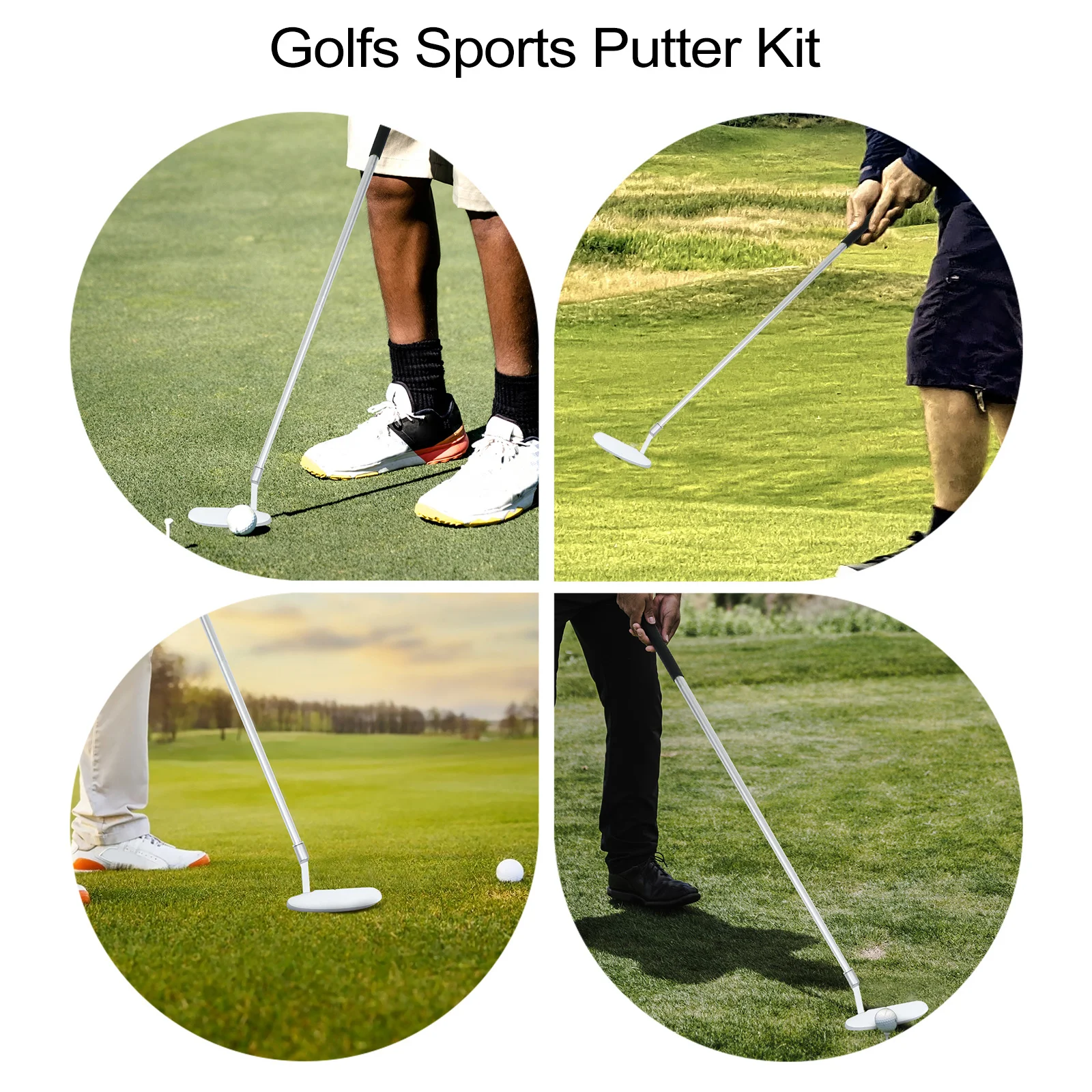 1Set Golf Putter Opvouwbare Afneembare Zinklegering Draagbare Praktische Praktische Training Duwstang Golfs Putter Golfs Clubs