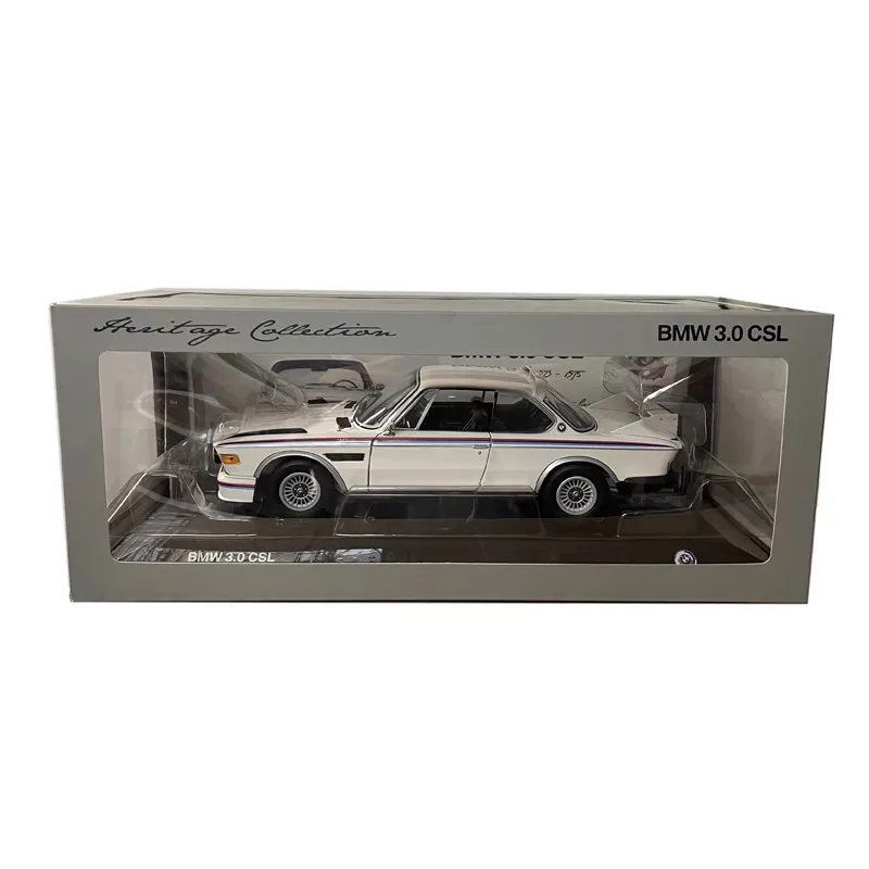 1:18 BMW CSL25 BMW3.0 CSL eixo de compressão de liga modelo de simulação em miniatura, decoração para adultos, brinquedos para meninos, presentes de aniversário para crianças