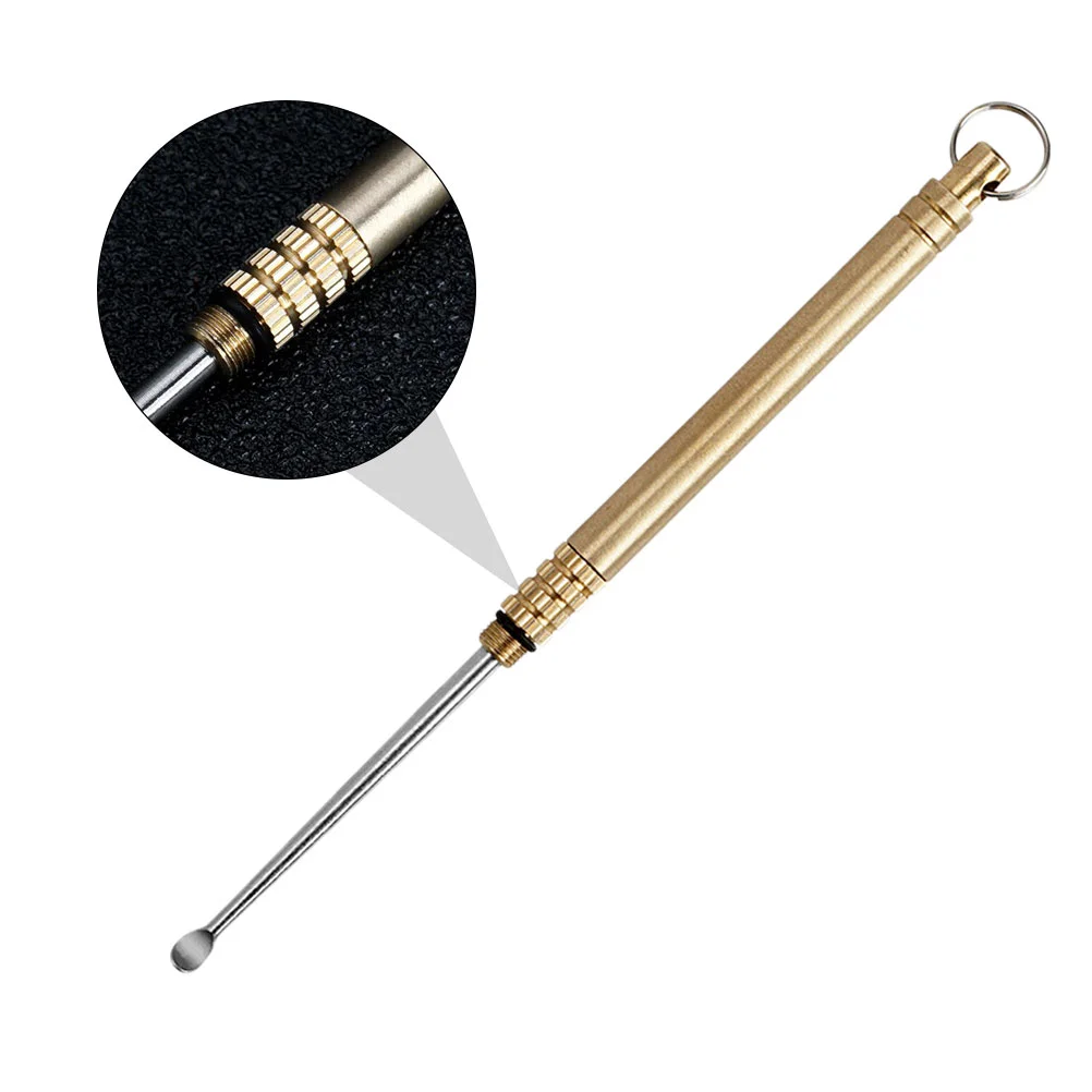 Storage Titanium Alloy Ear Spoon Plugs Brass Cleaner Stainless Steel Portable Pick