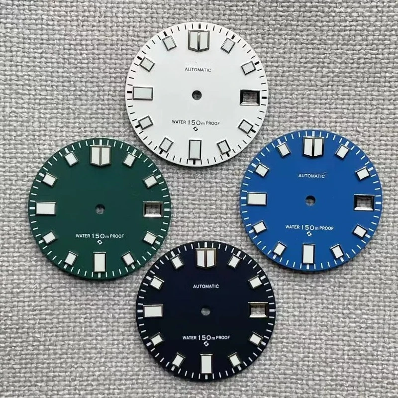 

Customized NH35 Dial 28.5mm Mechanical Diving Watch Modified Yuanzu Face Plate, Green Luminous Nh36 Movement Watch Accessories