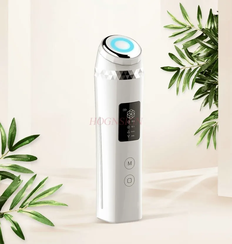 Ultrasonic home beauty instrument for facial pore cleaning, red and blue light