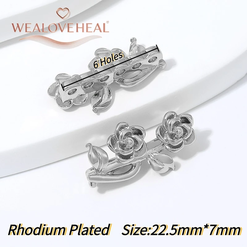 18K vergoldete Messing-Abstandsperlen in Rosenblüten- und Blattform, Mehrfachloch-Verbinder, DIY-Schmuckzubehör für die Herstellung von Perlenarmbändern und Halsketten – Detail 25