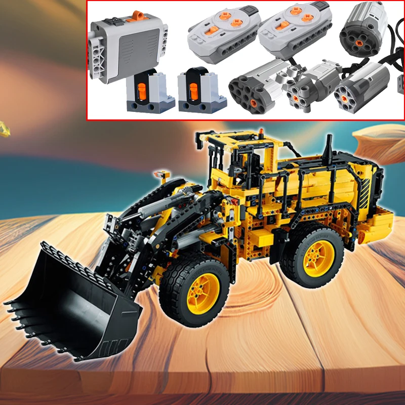 High-Tech Remote L350F Wheel Loader Truck Tractor Building Block Model DIY Mechanical Car Brick Toy for Kids Birthday Gift