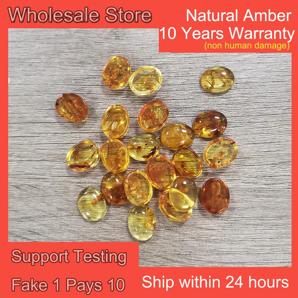 

Factory Natural Amber Botanical Wonders Oval 12X10/9X7MM Eco -Friendly Gems For Ring Earring Necklace Pendant Jewelry Making