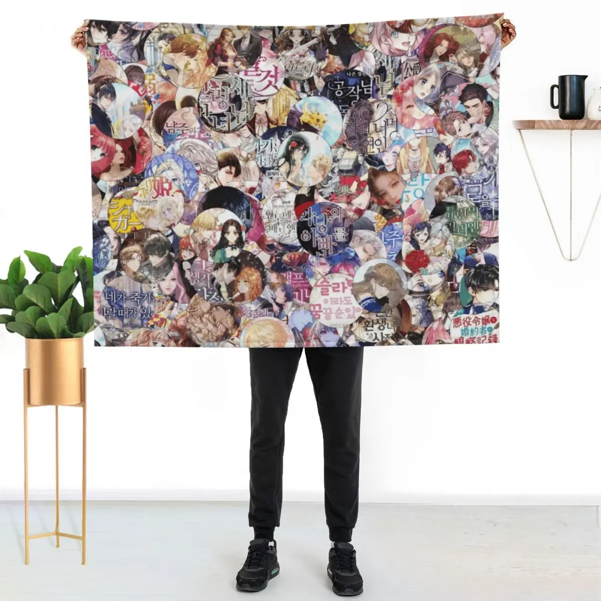 

Manga Throw Blanket Soft Comfort Blanket for Reading Watching TV