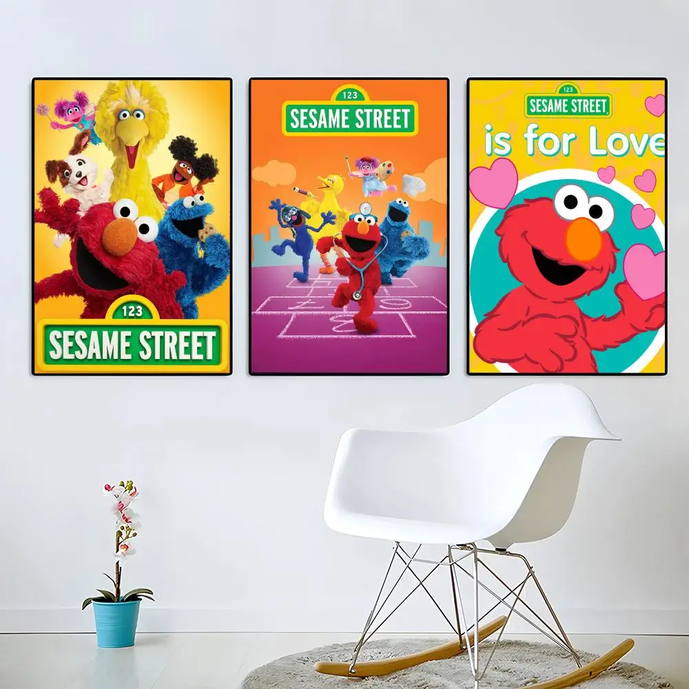 S-Sesame Street Poster Poster Wall Art Canvas Print Home Deco Aesthetic Anime Vintage Minimalist Nordic Bedroom Living Room