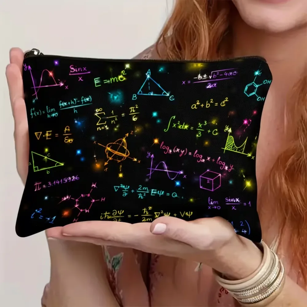 Math Science Formula Pouch, Nerdy Teacher Student Zipper Bag, Physics Chemistry Equation Makeup Pouch, Back To School Gift
