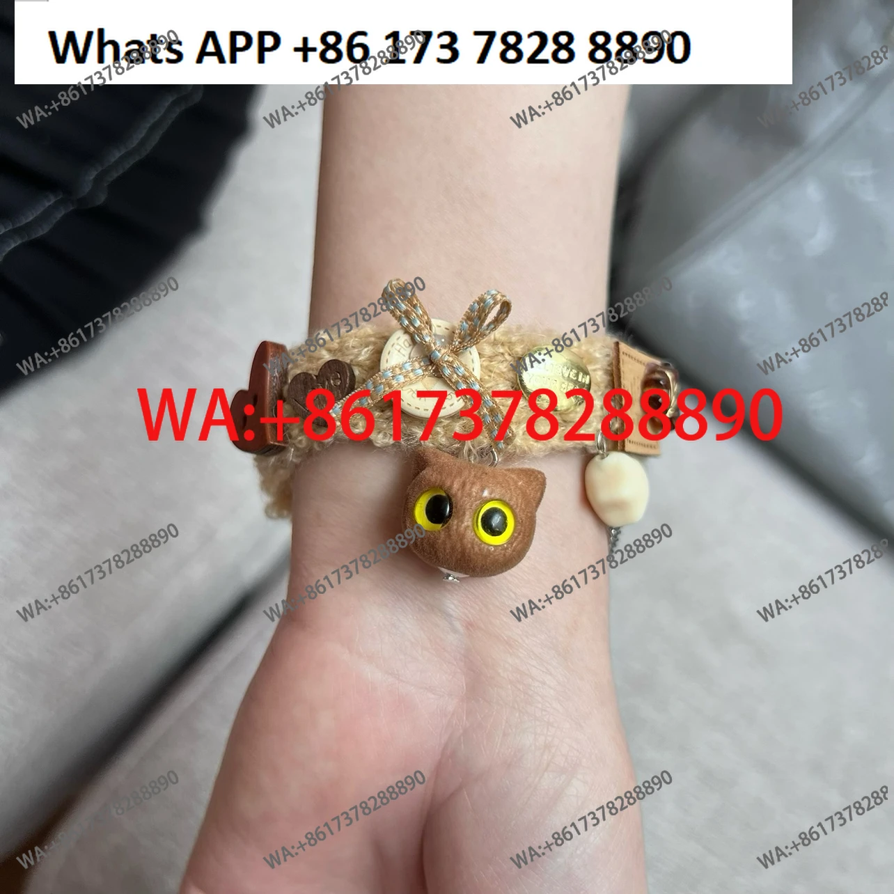 Plush kitten bracelet cute versatile niche design y2k hot girl