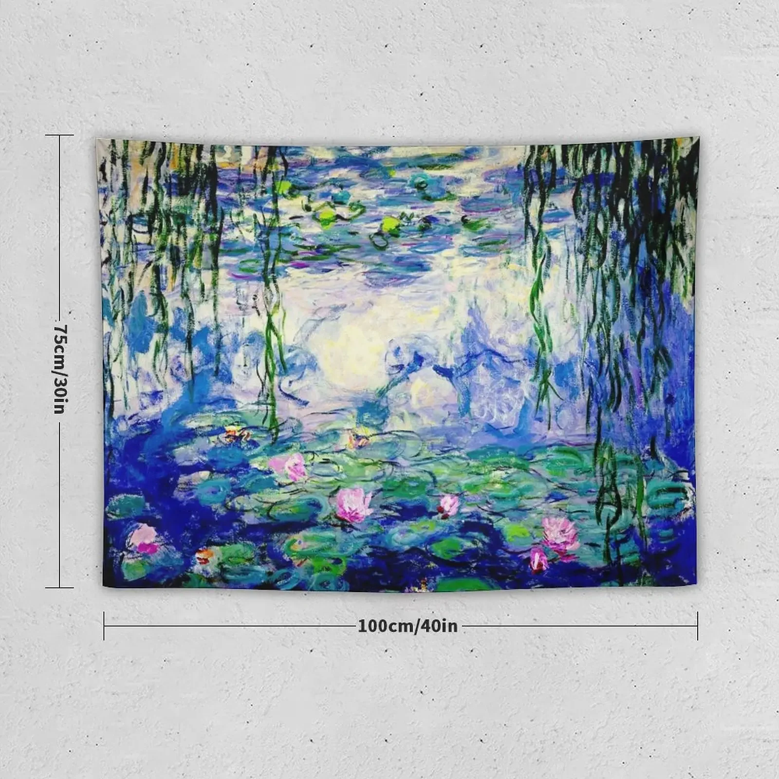 Claude Monet Water Lilies | Landscape of Water and Reflection Tapestry Decoration Aesthetic Decor Home Tapestry