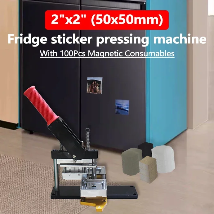 New 50×50mm Refrigerator Sticker Pressing Machine Household Square Fridge Custom Photo Kit Decorative 100Pcs Magnet Parts maker