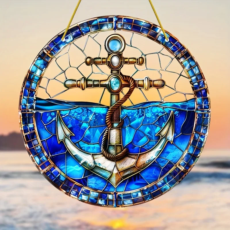 Underwater World SunCatcher Sign,Dolphin Acrylic Translucent Hanging Sign,Housewarming Gift,Window Decor, Garden,Room Wall Decor