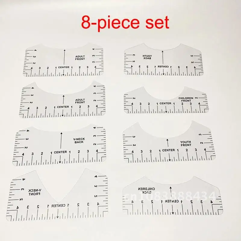 

Alignment Ruler Centering Tool for Clothing Size Chart with Printed T Shirt Design DIY Drawing Template