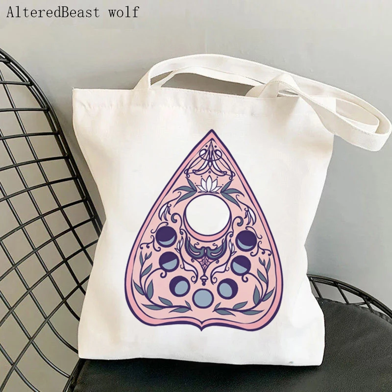 

Women Shopper bag magic WITCH Pink Planchette Tarot card witchy Bag Harajuku Canvas Shopper Bag girl handbag Shoulder Lady Bag