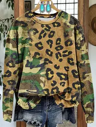 Leopard Camouflage Print Sweatshirt