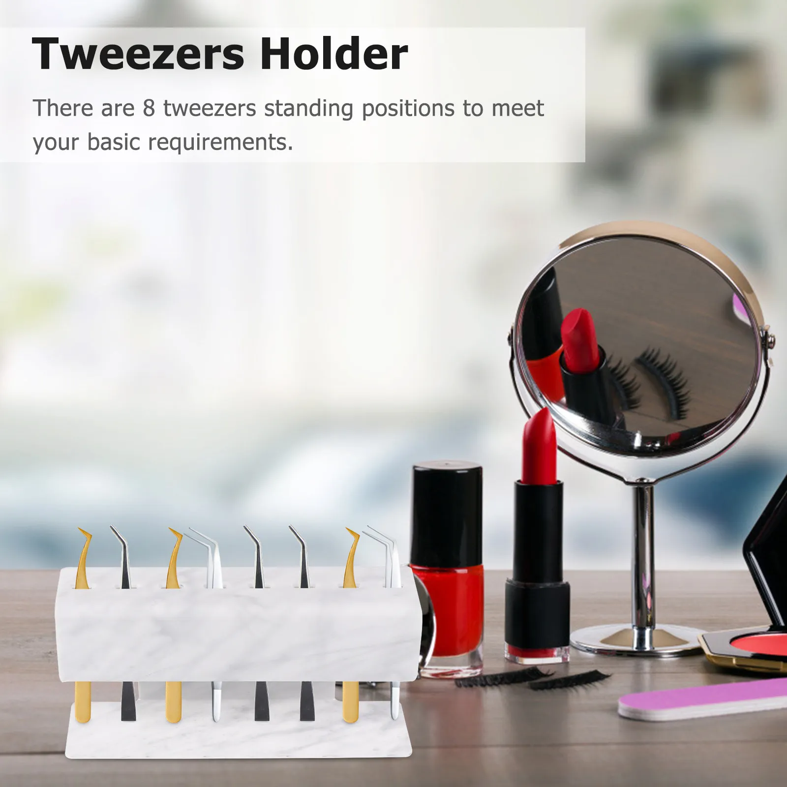 

Lash Extension Tweezers Holder Acrylic Display Stand 8 Tweezers Storage Organizer Eyelash Extension Supplies Shelf