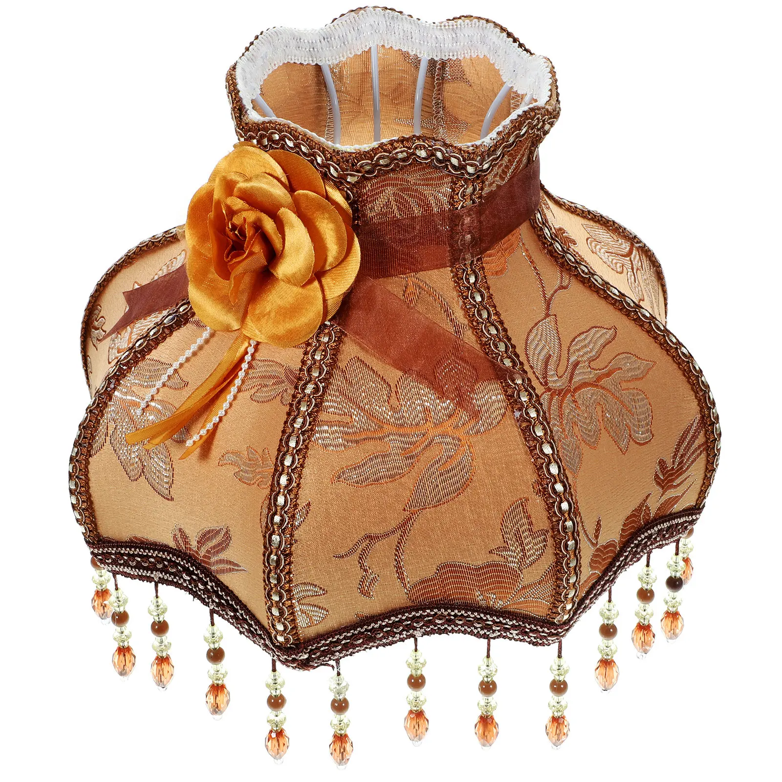 

European Retro Cloth Lampshade Tassel Table Lamp Shade Decorative Bedside Lamp Cover Cloth Lampshade Linen Chandelier Shades