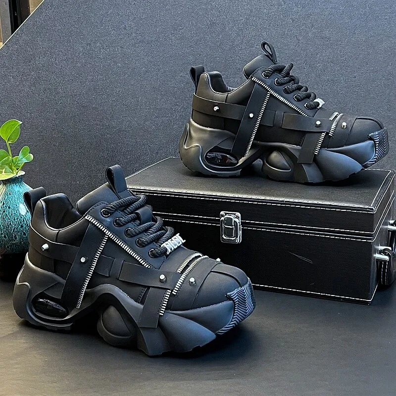 New Arrival Men Fashion Casual Dad Shoes Spring Autumn Luxury Designer Youth Trending Thick Bottom White Party Chunky Sneakers