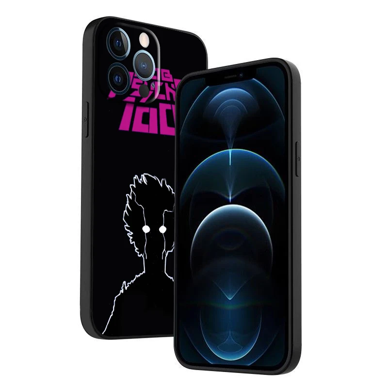 Anime Mob Psycho 100 Cover For Apple iPhone 15 14 13 12 11 XS XR X 8 7 Pro Max Plus Mini TPU Black Phone Case